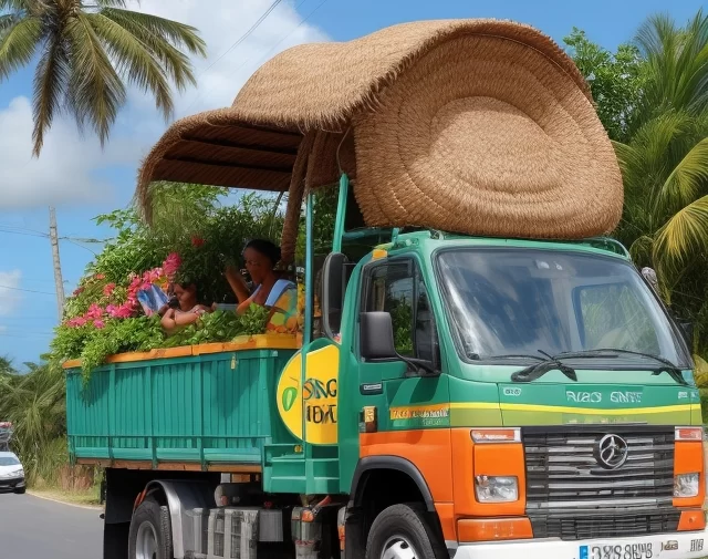 Camion coloré transport en martinique